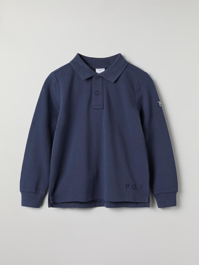 Long Sleeve Pique Polo Shirt (6-10yrs)-31653