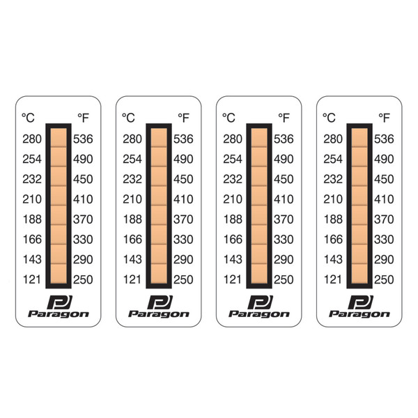 Paragon brake caliper temperature monitoring indicator strips/labels Paragon brake caliper temperature monitoring indicator strips/labels