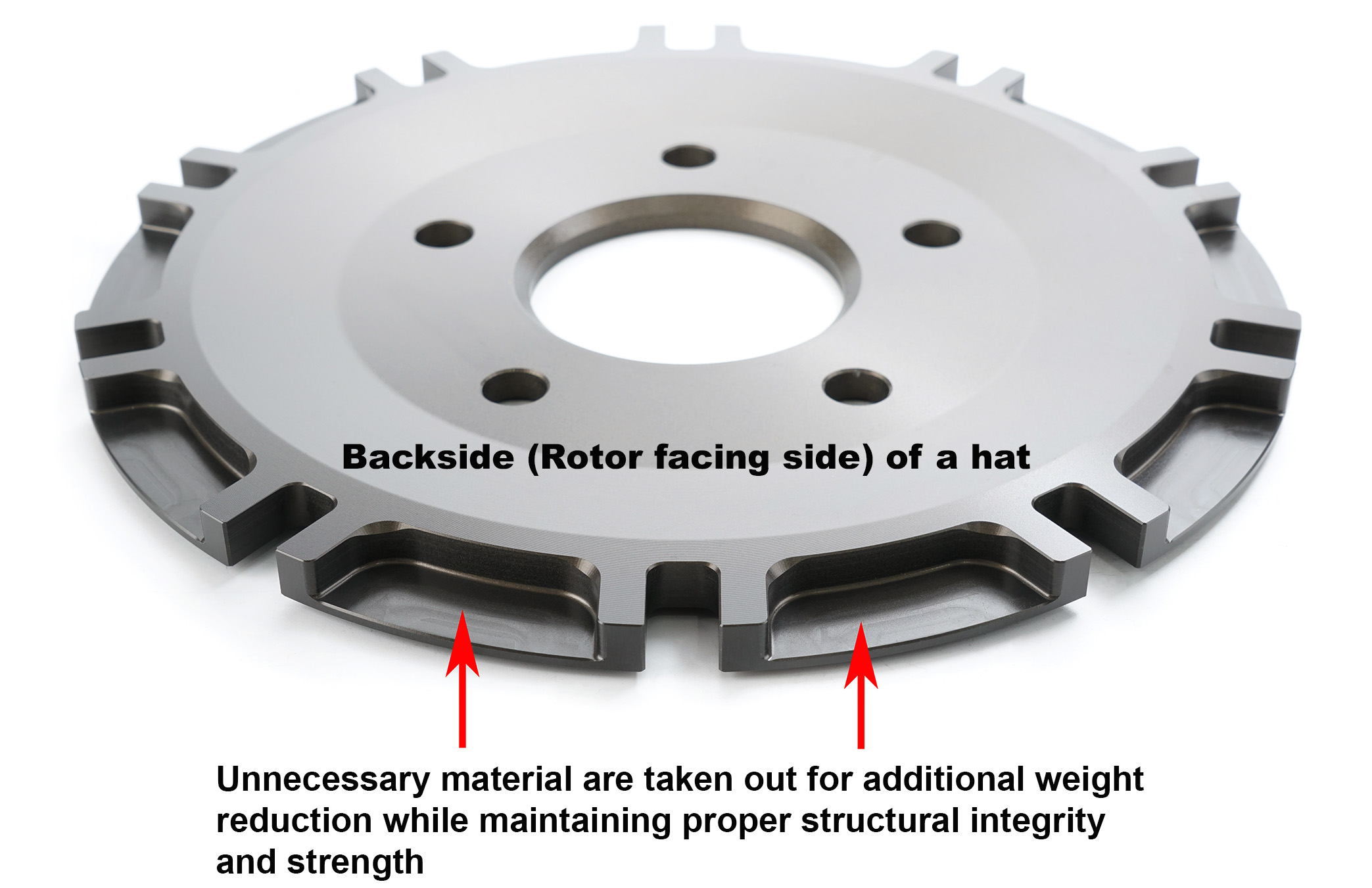 brake rotor hat weight reduction