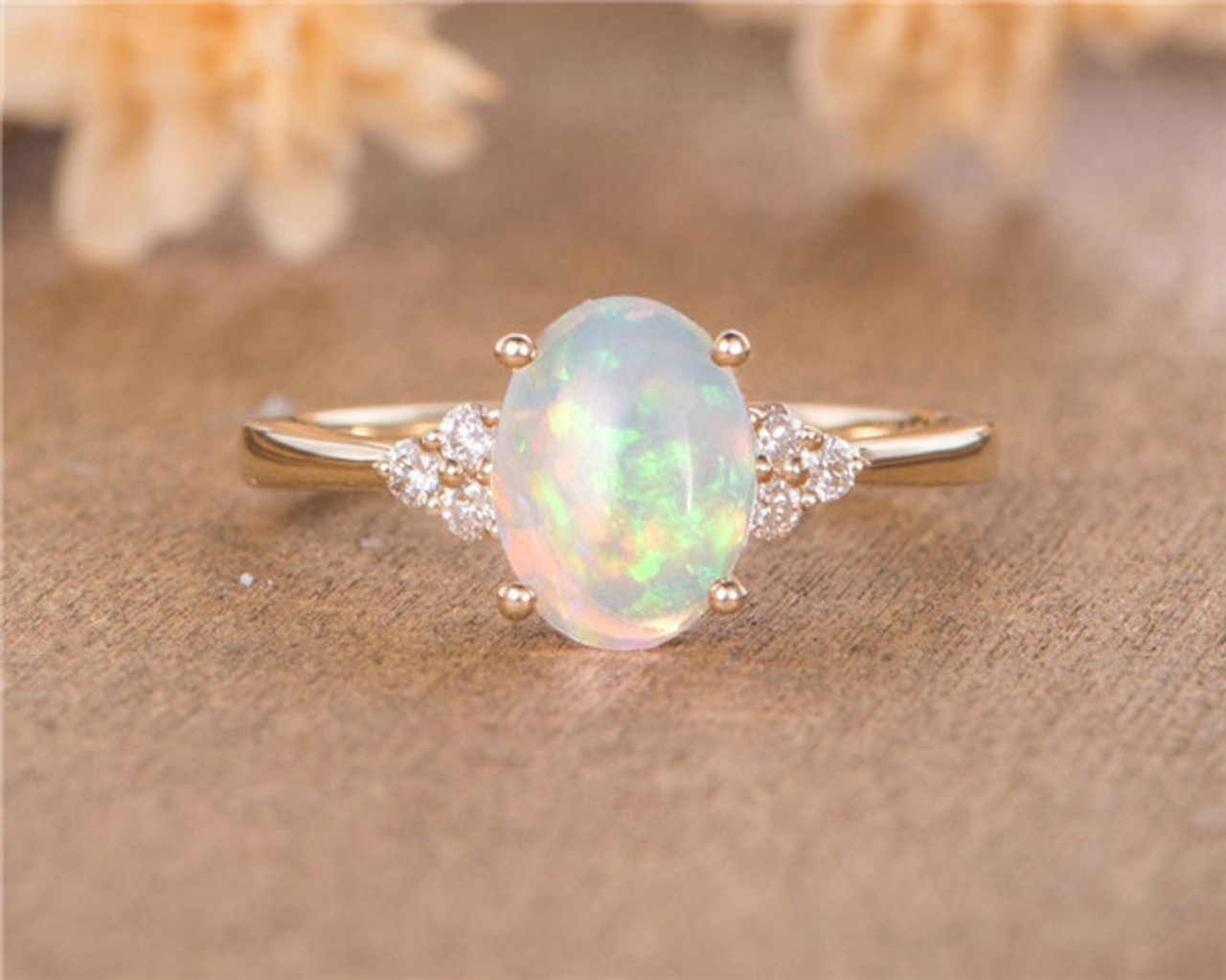 opal and diamond engagement ring