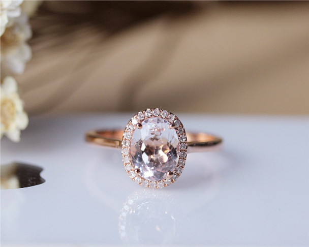 oval morganite engagement ring