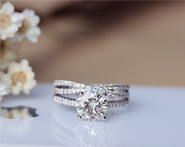 Moissanite Wedding Party Engagement Ring | White Gold Moissanite Engagement  Rings - Rings - Aliexpress