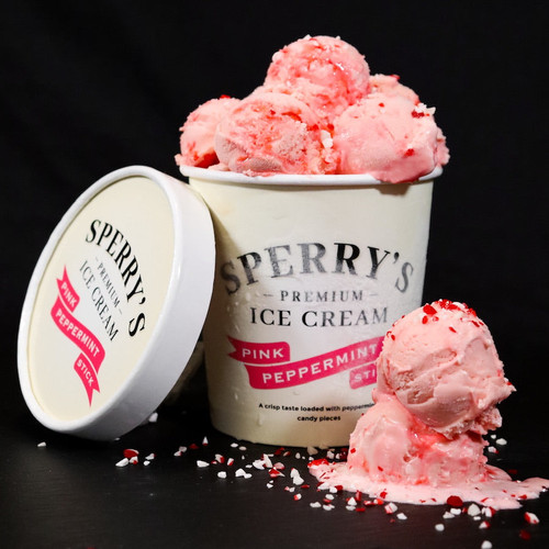 Sperry's Pink Peppermint Stick Ice Cream