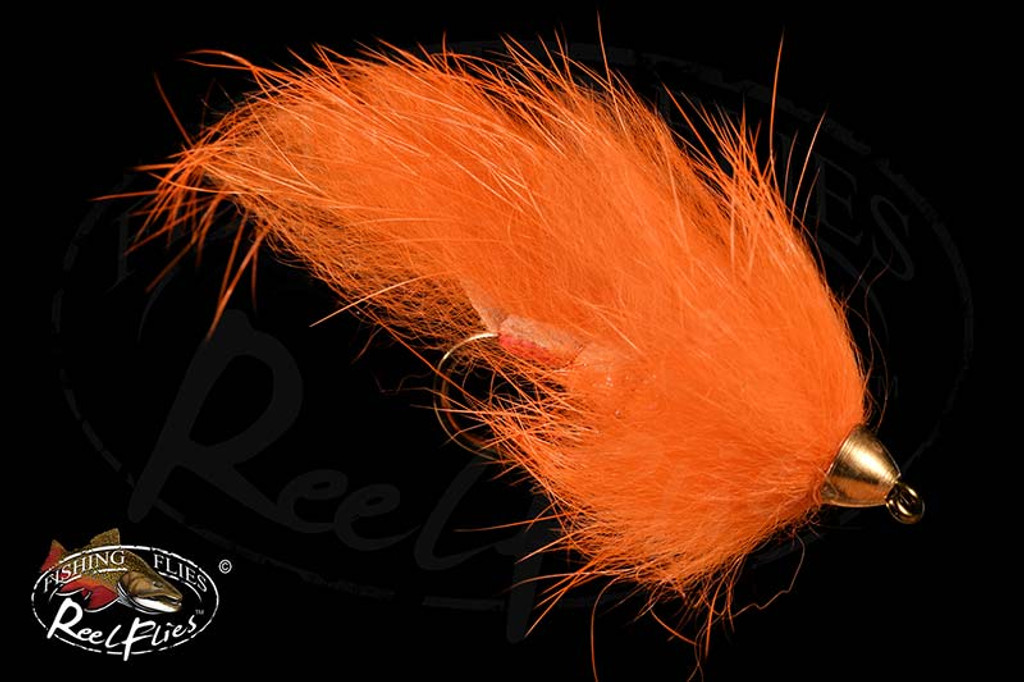 Orange Conehead Zonker Fishing Streamer Fly
