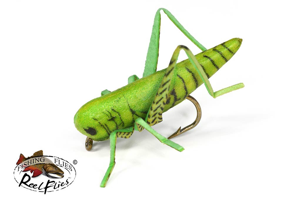 The Fly Fishing Place Godzilla Hopper Fly Fishing Flies - Orange High  Visibility Grasshopper or Stonefly Dry Fly - 4 Flies Hook Size 8