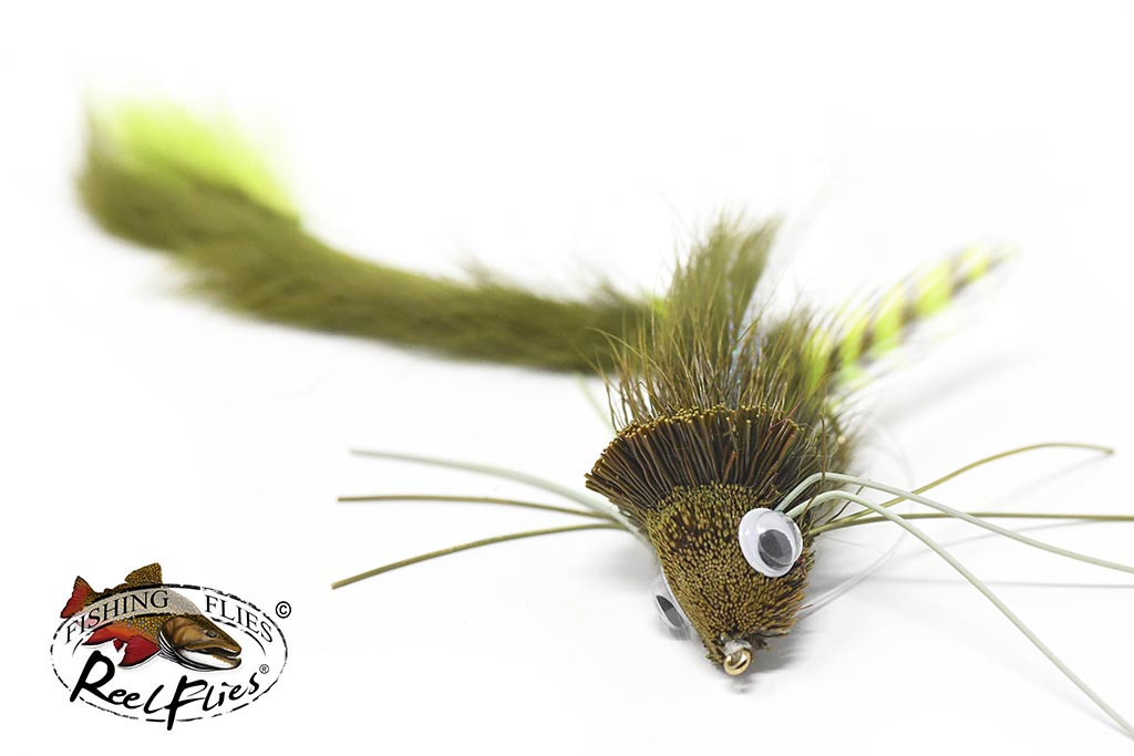 Olive Swimming Waterdog Bass Bug