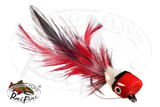 Bass Popper Fly Red White