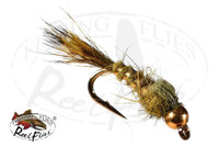 Beadhead Hare's Ear Gold Ribbed Olive