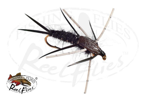 6 Ninfe Kaufman Stonefly Rubberlegs &ndash; Colori E Misure Varie, Esche Per Pesca A Mosca (Freshwater)