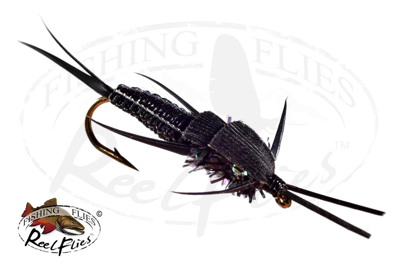 FLY FISHING FLIES - PM BLACK STONE Nymph size #6 (6 pcs.)