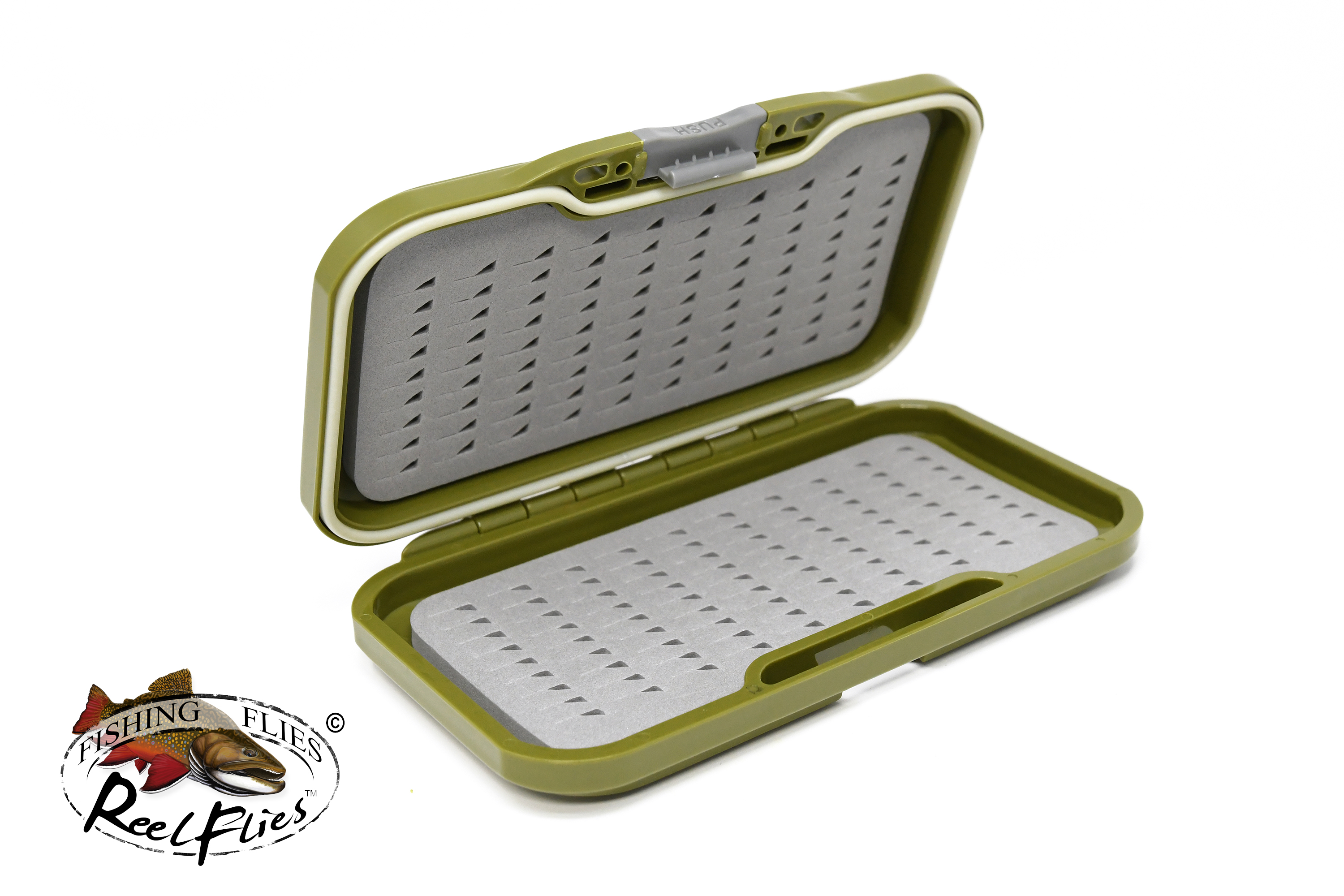 Slimline Waterproof fly box, double sided with micro slit foam from