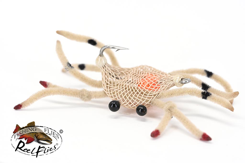 Flexo Crab Fly – Natural Tan | Tungsten Dumbbell | ReelFlies