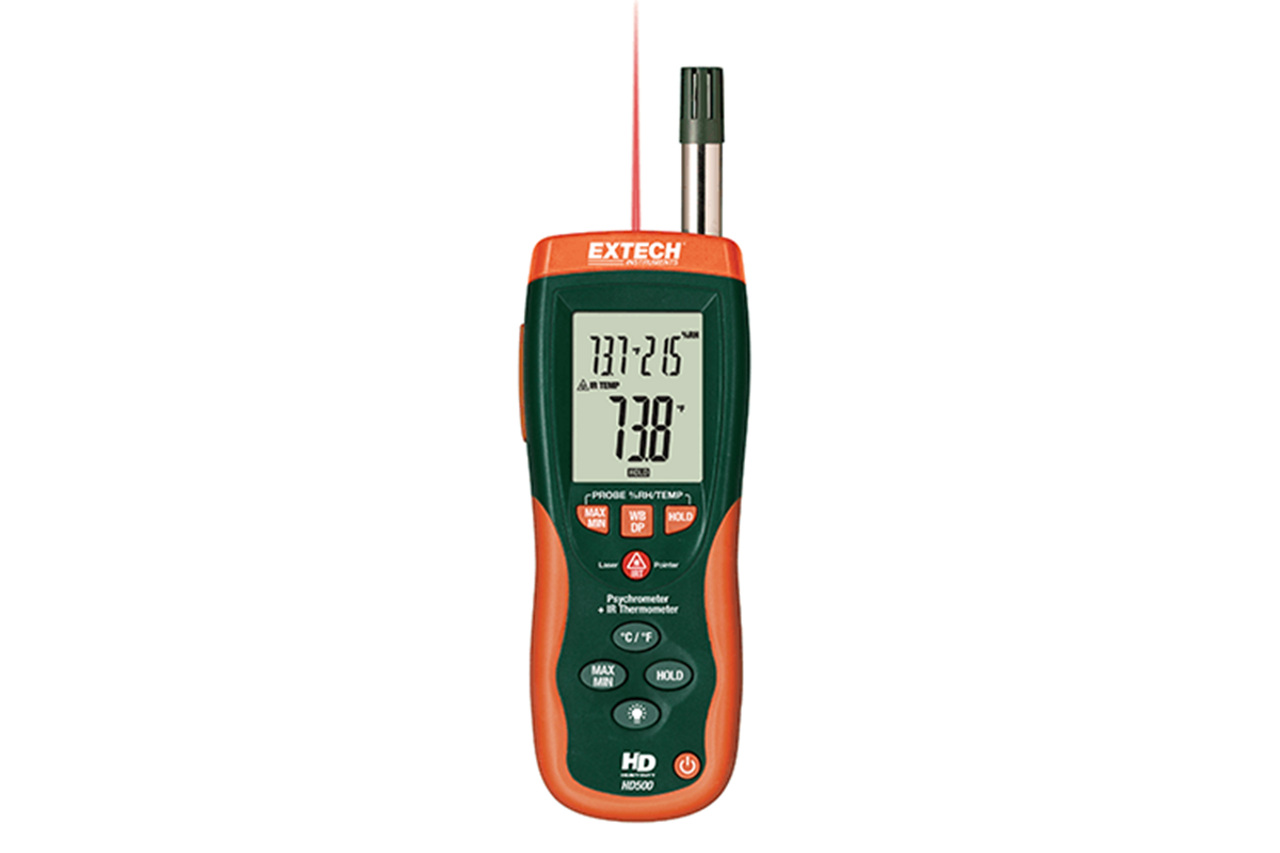 Extech HD500 Psychrometer with InfraRed Thermometer