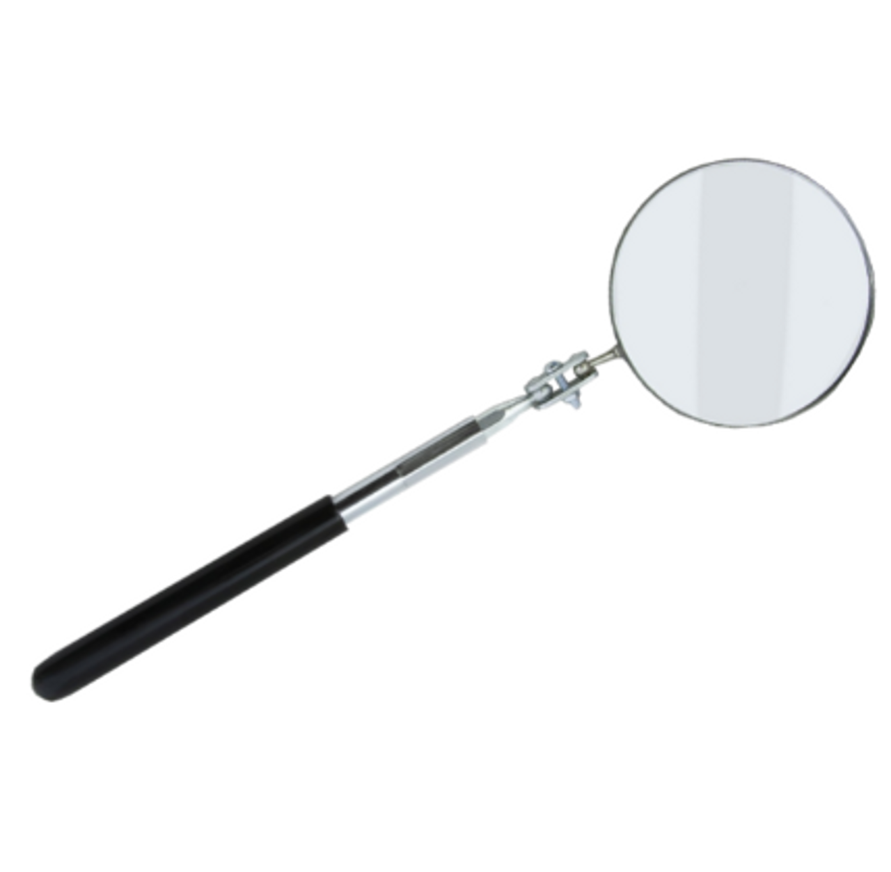 Telescopic inspection mirror for spillage