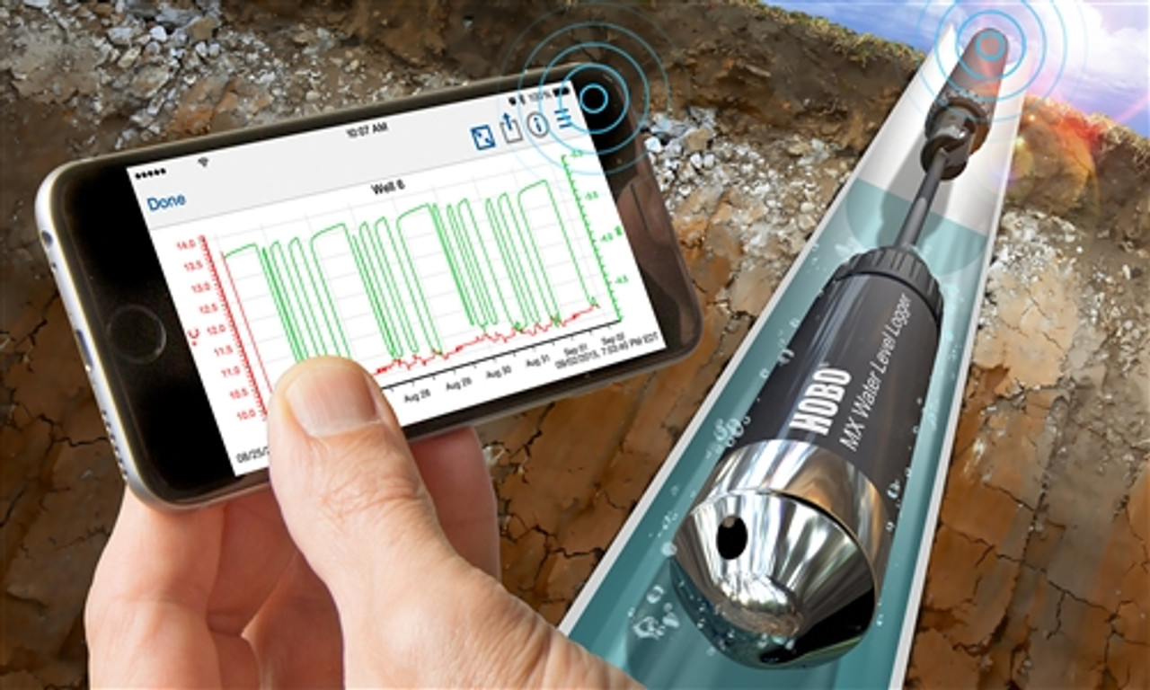 Onset HOBO Bluetooth (BLE) Water Level Data Logger - MX2001-03 (Stainless Steel) - 76 Meter (250') range