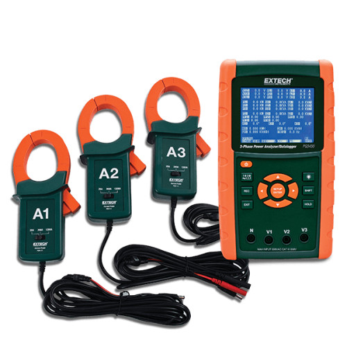 1200A Datalogging Power Analyzer Kit Extech PQ3450-12 1200A Datalogging Power Analyzer Kit Extech PQ3450-12