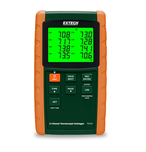 12-Channel Datalogging Thermometer Extech TM500