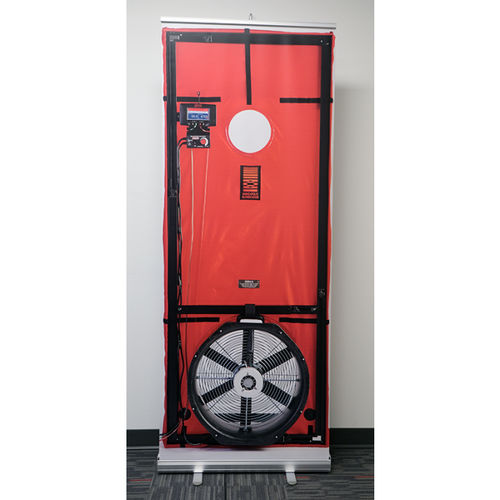 Single Fan Blower Door Roll-up Graphic Banner