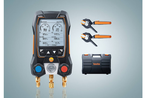 testo 550s Smart Kit - Smart digital manifold with wireless clamp temperature probes testo 550s Smart Kit - Smart digital manifold with wireless clamp temperature probes