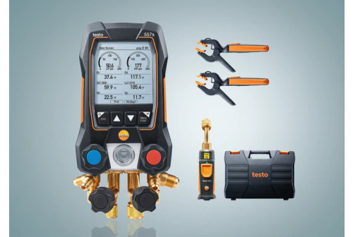 testo 557s Smart Vacuum Kit - Smart digital manifold with wireless vacuum and clamp temperature probes testo 557s Smart Vacuum Kit - Smart digital manifold with wireless vacuum and clamp temperature probes