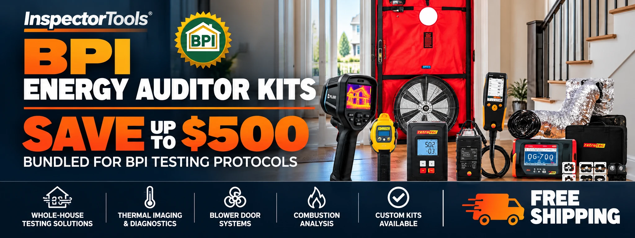 BPI Energy Auditor Kits - Save up to $500 on bundled testing equipment - Custom Kits Available - Free Shipping