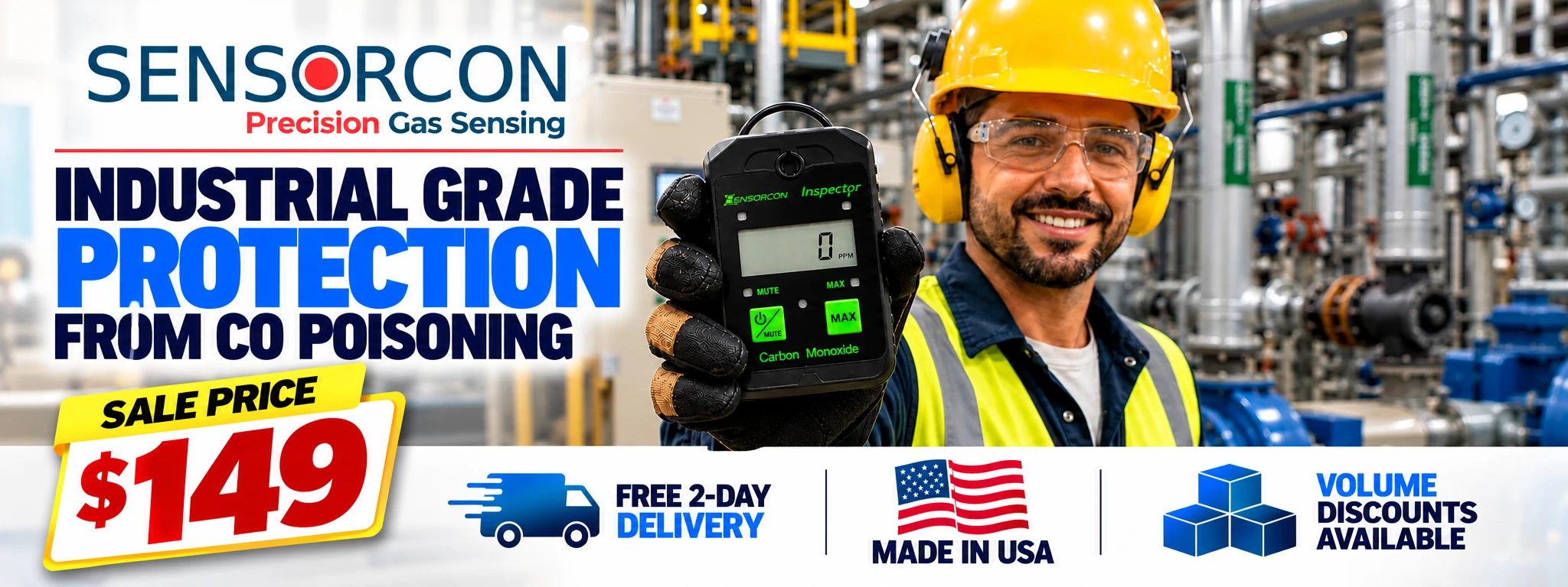 Sensorcon Inspector Carbon Monoxide Detector - $149 Sale Price, Free 2-Day Delivery, Made in USA