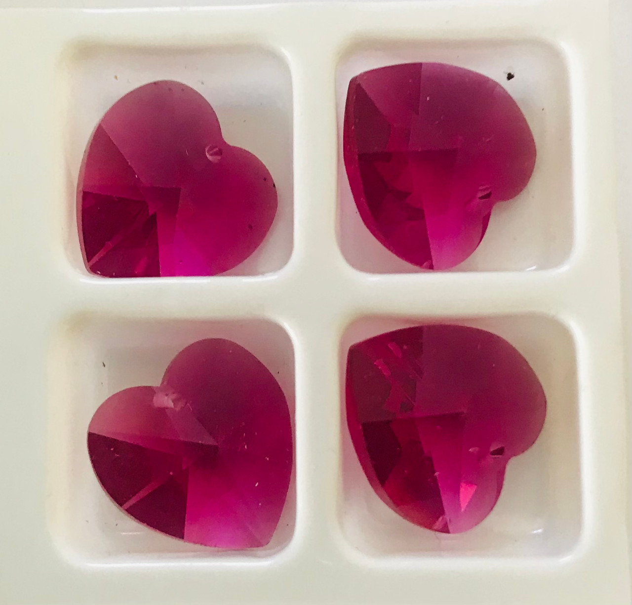 Set of 4-Swarovski Crystal 6228 14mm Heart Pendant Assorted Colors