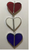 6.5"  Stained Glass Trio of Hanging Red, White and Blue Hearts