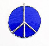 3" Stained Glass Peace Sign Sun Catcher