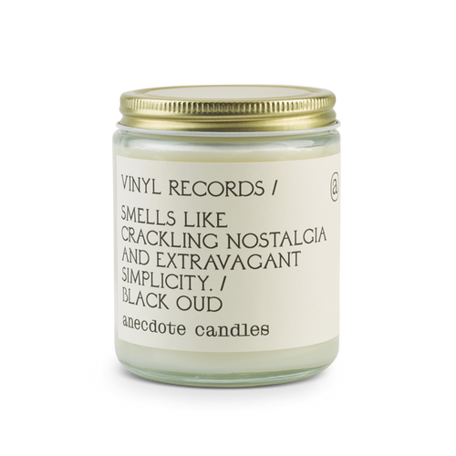vinyl records soy candle 