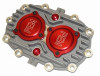 Gear Cover, 10-Bolt, Bearings / Caps / Plugs Included, Aluminum, Natural / Red Anodized