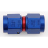 Fitting, Adapter, Straight, Female Swivel to  Female Swivel, Aluminum, Blue / Red Anodized,