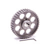 Oil Pump Pulley, HTD, 40 Tooth, 1 in Wide, 5/8 in Shaft, 3/16 in Keyway, Aluminum, Gray Anodized