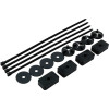Electric Fan Mount Kit, Push Through Radiator Style, Nylon, Black, Set of 4