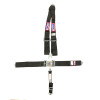 Harness, 5 Point, Latch and Link, SFI 16.1, 64 in Length, Pull Down Adjust, Bolt-In, V-Type Harness, HANS Ready, Black, Kit