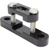 Panhard Bar Bracket, Frame Mount, Clamp-On, Steel, Black Powder Coat, 1-1/2 in Square Tubing,