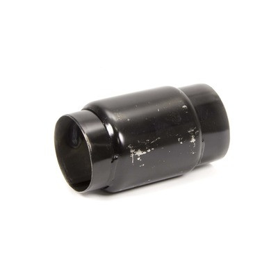 Muffler, Race, 3 in Center Inlet, 3 in Center Outlet, 4 x 3.5 in Round Body, 6 in Long, Steel, Black Paint