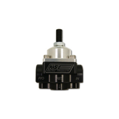 Fuel Pressure Regulator, Adjustable, In-Line, 8 AN Female O-Ring Inlet, 8 AN Female O-Ring Outlet, 8 AN Female O-Ring Return, Aluminum, Black / Clear Anodized, E85 / Gas / Methanol,