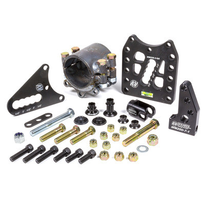 Two Link Bracket, Clamp-On, Double Shear, Swivel, Brackets / Hardware Included, Steel, Black Powder Coat, Kit