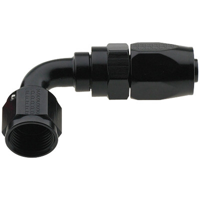 Fitting, Hose End, 2000 Series Pro-Flow, 90 Degree Swivel, Aluminum, Black Anodized
