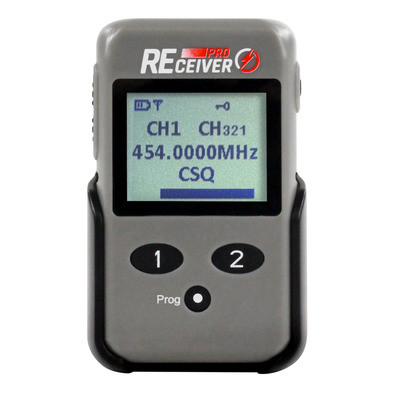 Radio Receiver, REceiver Pro, Dual Channel, LCD Screen, Holster Included, Plastic, Gray