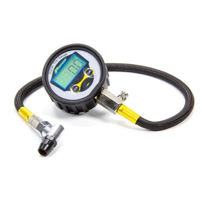 Tire Pressure Gauge, 0-60 psi, Digital, 2-1/2 in Diameter, Black Face, 1/10 lb Increments
