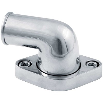 Water Neck, 90 Degree, 1-1/2 in ID Hose, Swivel, O-Ring, Hardware Included, Aluminum, Polished, Chevy V8