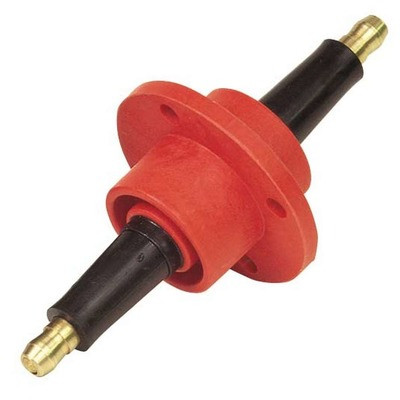 Coil Feed Through, Firewall Feed Through, HEI Style Terminal, Brass Terminals, Nylon / Rynite, Black / Red