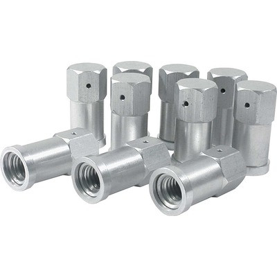 Nut, 3/8-16 in Thread, Aluminum, Clear Anodized, Allstar Quick Change Gear Covers, Set of 10