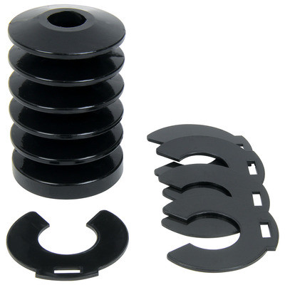Bump Stop, Tree, 2 in OD, 3 in Tall, Shock Mount, 1/16 in Thick Packer Shims Included, Polyurethane, Black