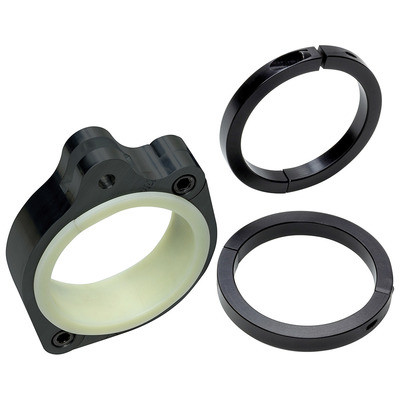 Suspension Limiter Chain Clamp, 2-Piece, Nylon Lined, Aluminum, Black Anodized, 3 in OD Tube, Kit
