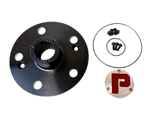 Drive Flange, 5 x 5 in Wheel Bolt Pattern, 24 Spline, 3/4 in Bolt-On Cap / Hardware / O-Ring, 2-1/2 in Grand National Hubs, Kit