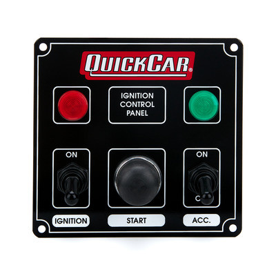 Switch Panel, Dash Mount, 4.625 x 4.375 in, 2 Toggles / 1 Momentary Button, Indicator Lights, Black