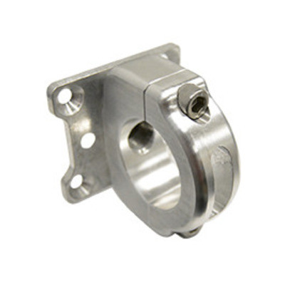 Power Steering Reservoir Bracket, Clamp-On, Aluminum, Clear Anodized, 1-1/4 in OD Tube